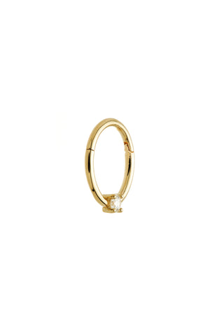 Solid 14ct Gold Hinged Daith & Septum Diamond Ring - Gold