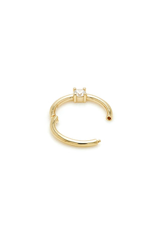 Solid 14ct Gold Hinged Daith & Septum Diamond Ring - Gold
