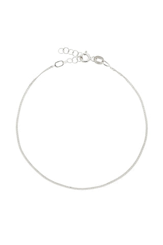 9ct Solid White Gold Curb Chain Anklet with Extender