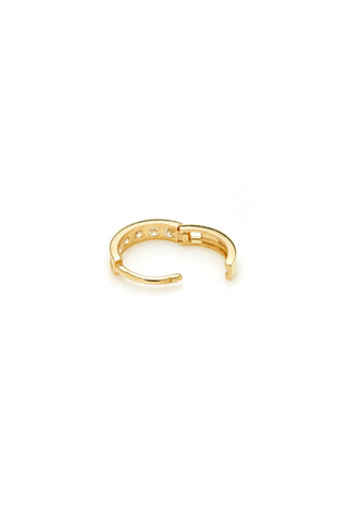 Solid 14ct Gold Diamond Huggie Earrings - Gold