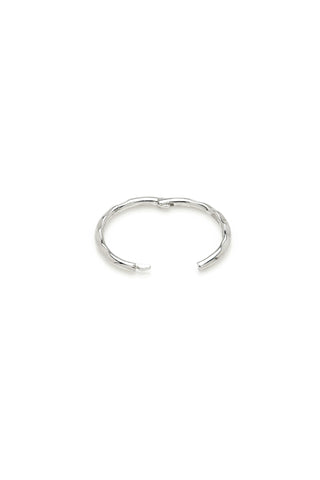 Solid 9ct Gold Patterned Hoop Earring - White Gold