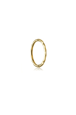 Solid 9ct Gold Patterned Hoop Earring - Gold