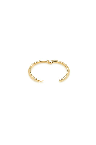 Solid 9ct Gold Patterned Hoop Earring - Gold
