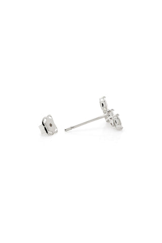 Solid 14ct Gold Diamond Cluster Stud Earrings – White Gold