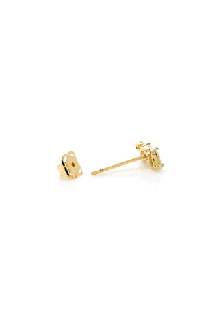 Solid 14ct Gold Pear Diamond Cluster Stud Earrings - Gold