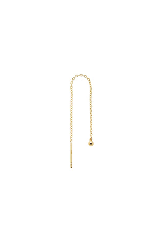 Solid Gold Ball Threader Earring - Gold