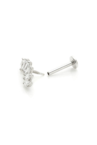 Artemis 14ct Solid White Gold Marquise Cluster Flat Back Stud
