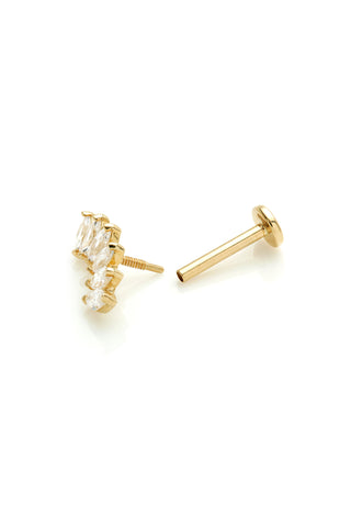 Artemis 14ct Solid Gold Marquise Cluster Flat Back Stud