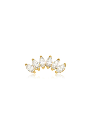 Artemis 14ct Solid Gold Marquise Cluster Flat Back Stud