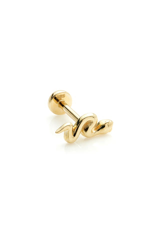 Fauna 14ct Solid Gold Snake Flat Back Stud