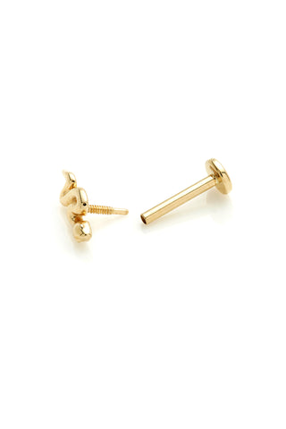 Fauna 14ct Solid Gold Snake Flat Back Stud
