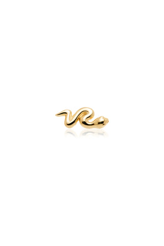 Fauna 14ct Solid Gold Snake Flat Back Stud