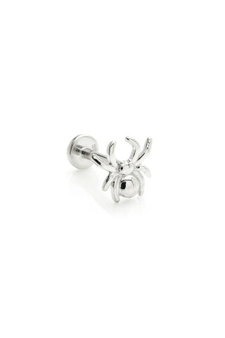 Athena 14ct Solid White Gold Spider Flat Back Stud