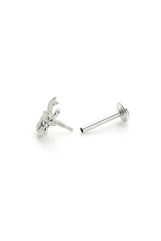 Athena 14ct Solid White Gold Spider Flat Back Stud