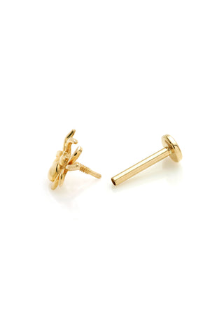 Athena 14ct Solid Gold Spider Flat Back Stud
