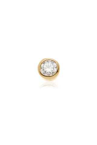 Siren 14ct Solid Gold Diamond Bezel Flat Back Stud