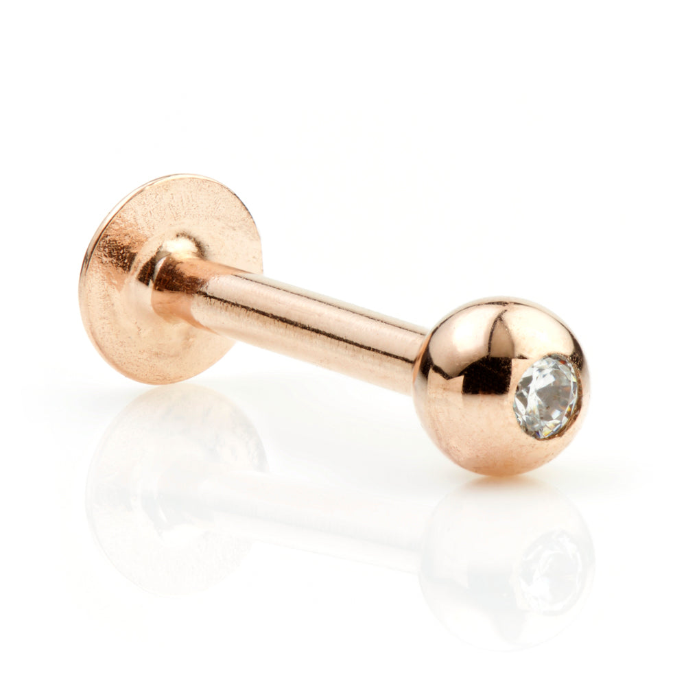 Gold External Micro Gem Labret