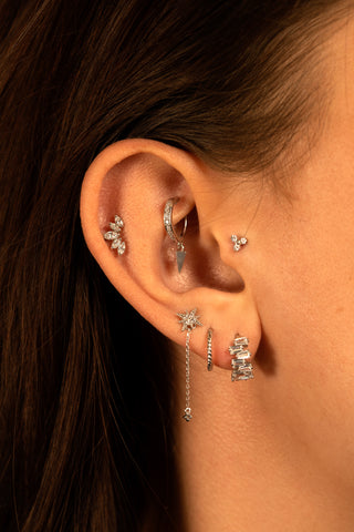 Eris Solid White Gold Rope Earring