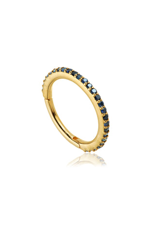 Gold Sapphire Pavé Eternity Hinge Ring