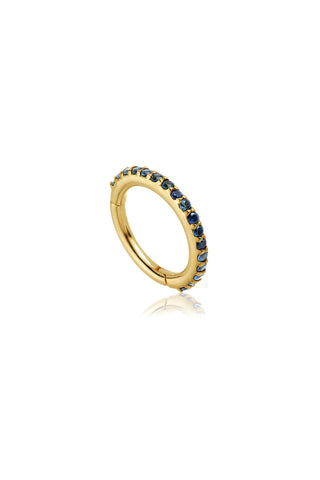 Gold Sapphire Pavé Eternity Hinge Ring