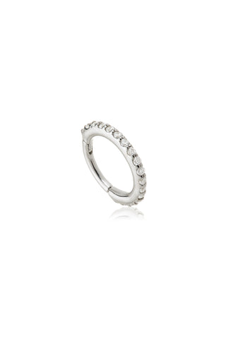 Eternal 9ct Solid White Gold Pavé Hoop Earring