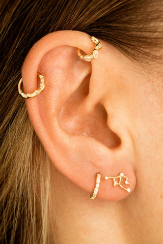 Eternal 9ct Solid Gold Pavé Hoop Earring