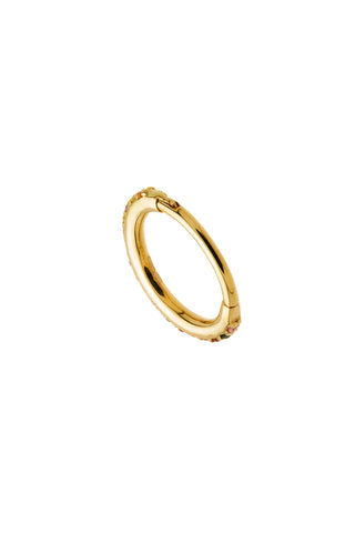 Solid 14ct Gold Pavé Multi Sapphire Gem Eternity Hinged Ring - Gold