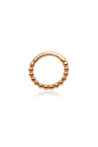 Solid Gold Bubble Hinged Earring - Rose Gold
