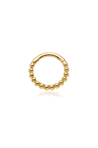 Solid Gold Bubble Hinged Earring - Gold