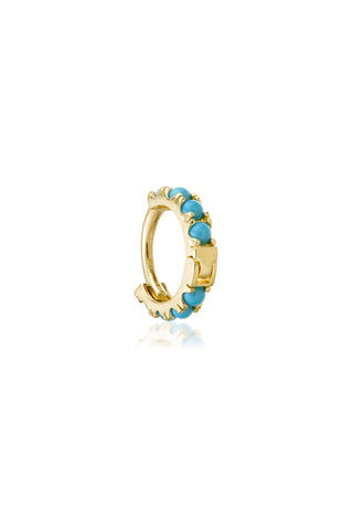 Solid Gold Turquoise Hinge Ring
