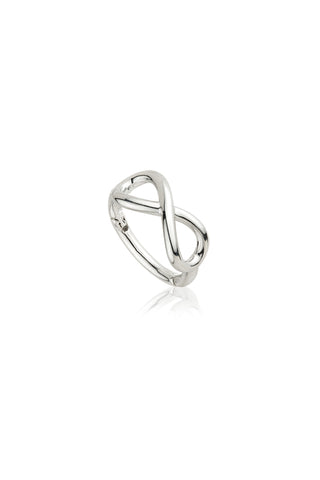 Solid Gold Infinity Hinged Earring - White Gold