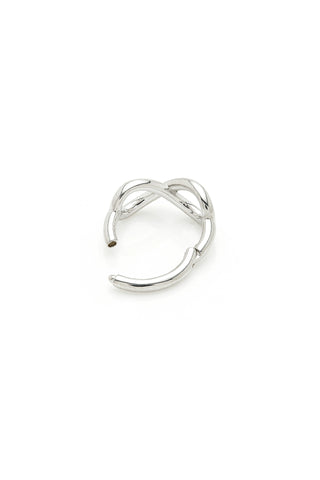 Solid Gold Infinity Hinged Earring - White Gold