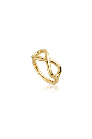 Solid Gold Infinity Hinged Earring - Gold