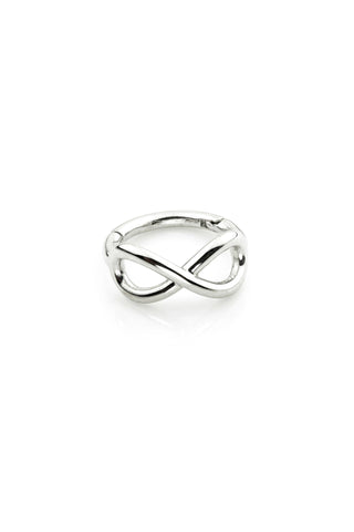 Solid White Gold Infinity Hinge Ring