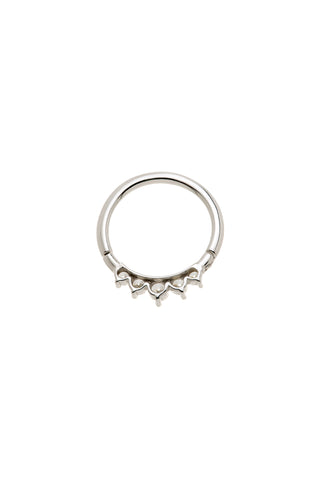 Feronia Solid White Gold Graduated Gem Daith & Septum Hoop