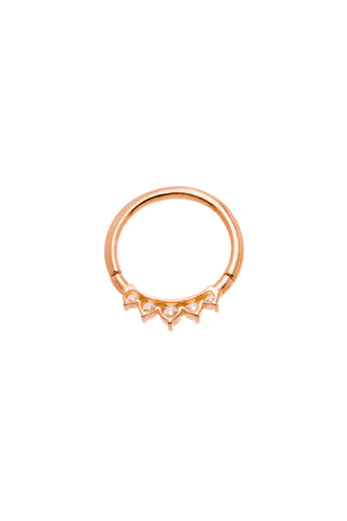 Feronia Solid Rose Gold Graduated Gem Daith & Septum Hoop