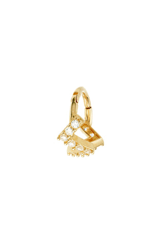 Solid Gold Zig-Zag Gemstone Pavé Hinge Ring - Gold