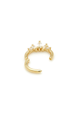 Solid Gold Triple Marquise Hinged Daith & Septum Ring - Gold