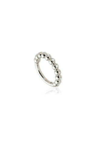 Solid Gold Jewelled Bubble Hinge Earring - White Gold