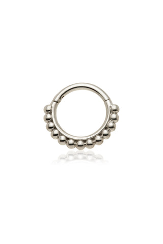 Solid Gold Multi-Ball Hinged Daith & Septum Ring - White Gold