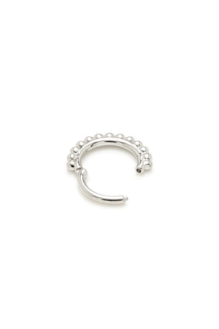 Solid Gold Multi-Ball Hinged Daith & Septum Ring - White Gold