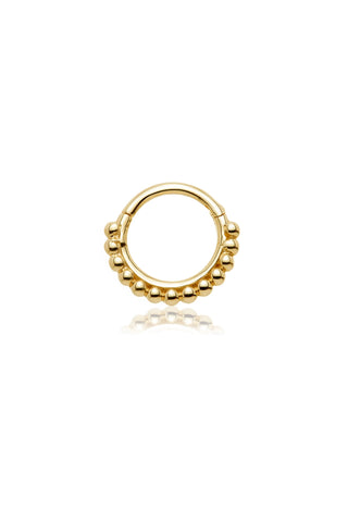 Solid Gold Multi-Ball Hinged Daith & Septum Ring - Gold