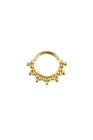 Solid Gold Tribal Ball Hinge Ring