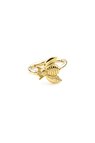 Solid Gold Bee Hinge Segment Ring