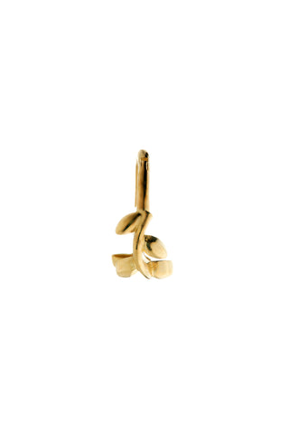 Flora Solid Gold Vine Leaf Hoop Earring