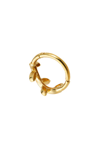 Flora Solid Gold Vine Leaf Hoop Earring