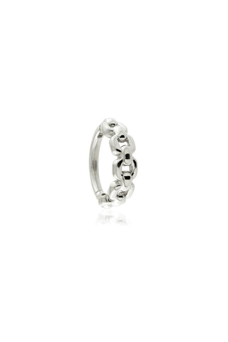 Solid White Gold Chain Hinge Ring