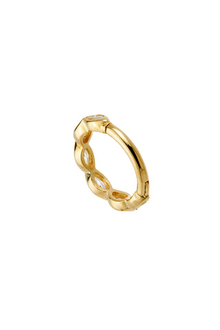 Eos 9ct Solid Gold Marquise Gem Hoop Earring