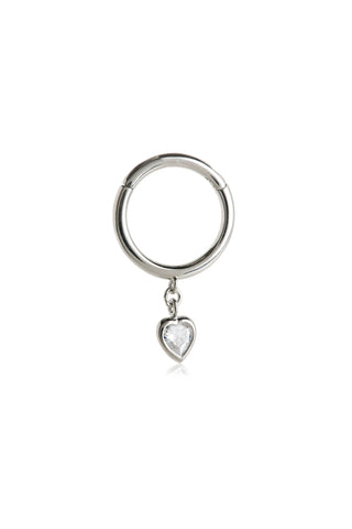Cherish 9ct Solid White Gold Earring with Charm