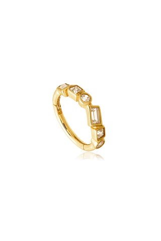 Solid Gold Multi Shaped Jewelled Hinge Ring